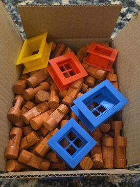 Lincoln Logs 180 Pieces Plus 2 Doors And 3 Windows Wood Great Shape